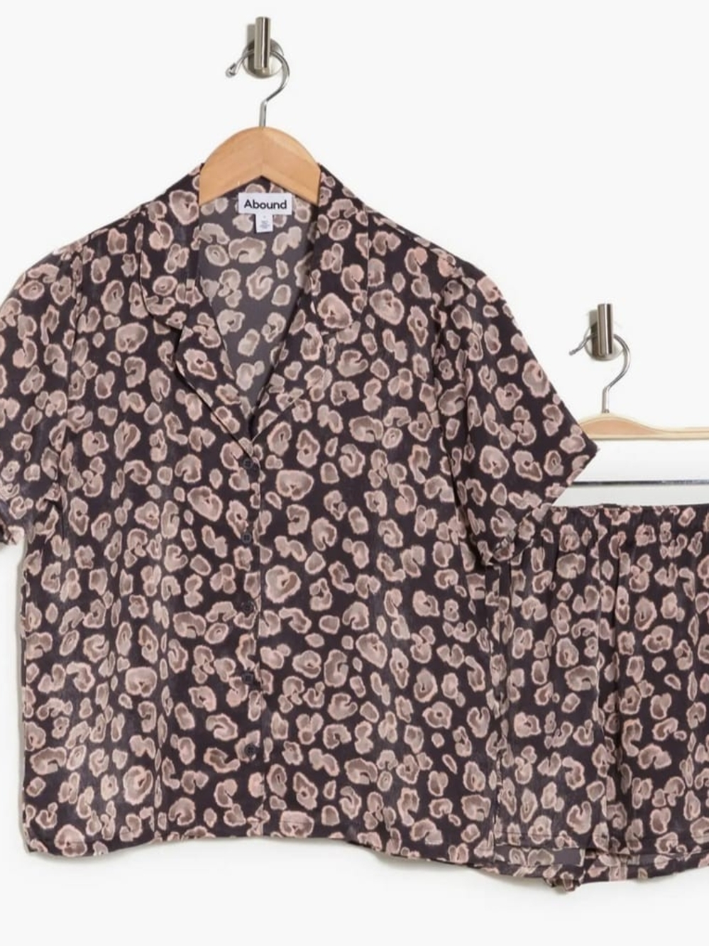 Satin Leopard Print Pajamas